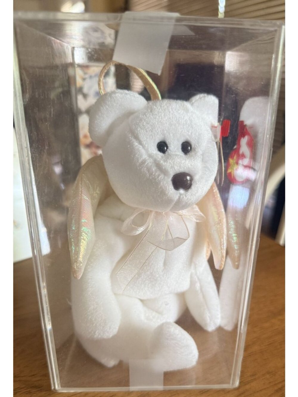 Ty Beanie Babies Halo The Angel Bear Plush Collectible With Tag & Display Box